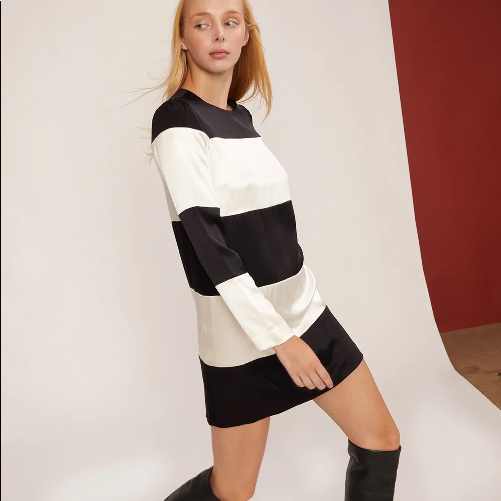 NWT Cynthia Rowley Black/White Striped Brooklyn Dress Size XS/2